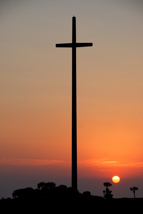 Historic Great Cross at St. Augustine, Florida at sunrise